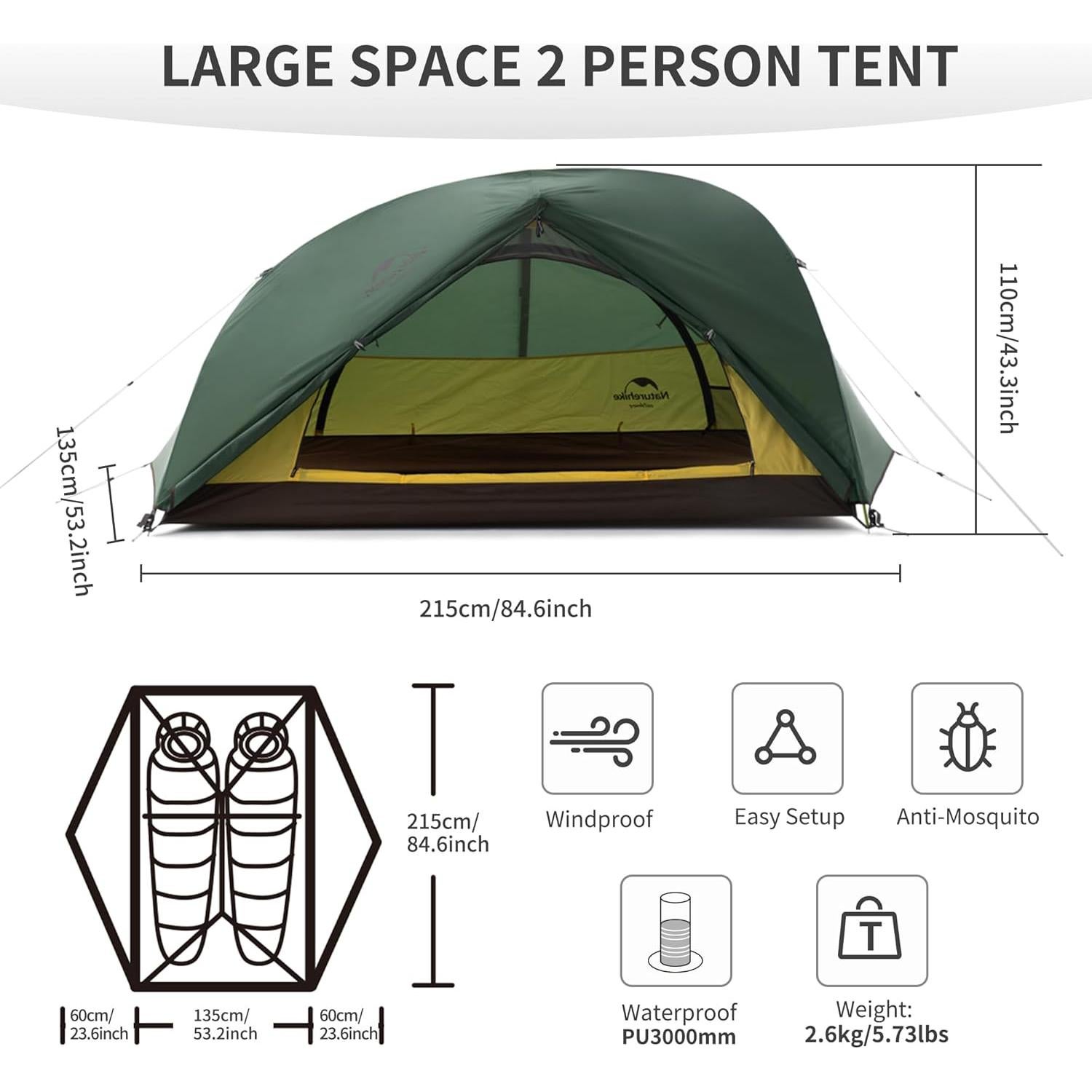 Tienda de Camping Naturehike Star River para 2 Personas