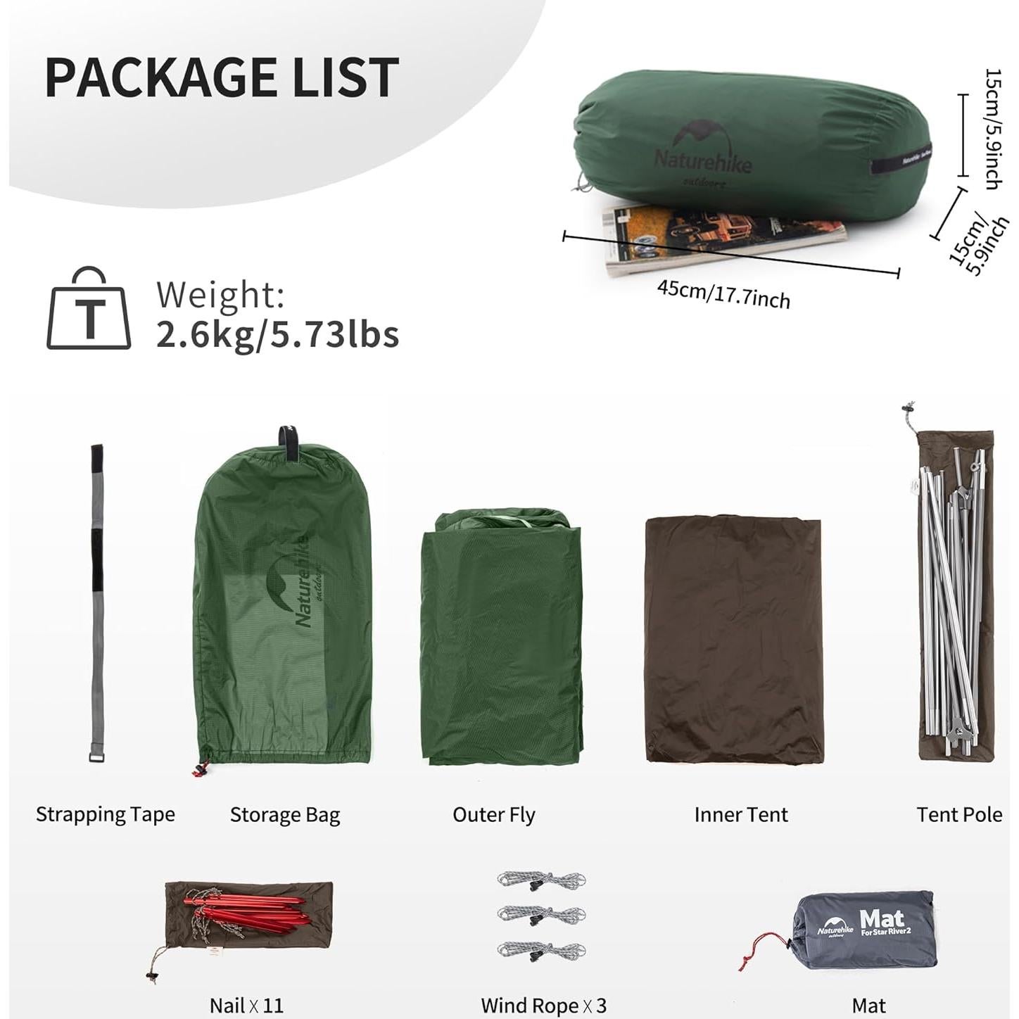 Tienda de Camping Naturehike Star River para 2 Personas