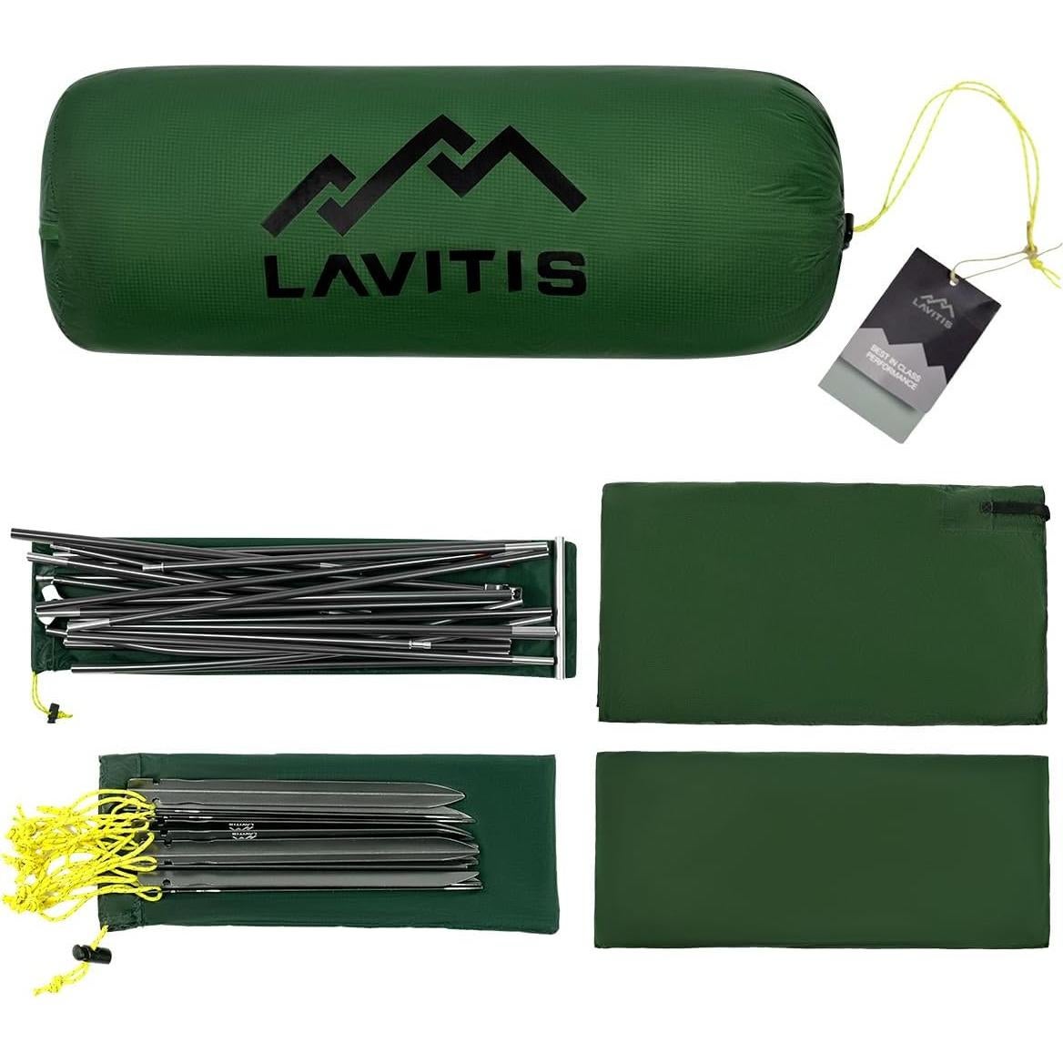 Carpa de Mochilero Lavitis UL02-2P para 2 Personas Impermeable