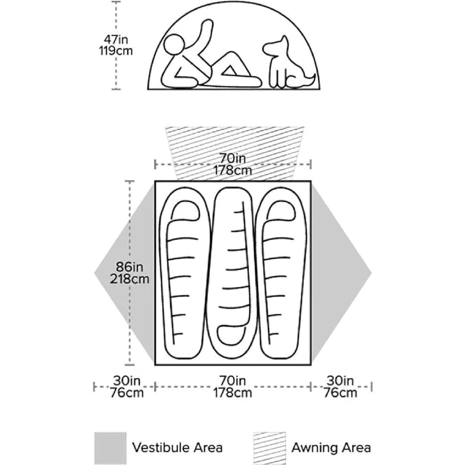 Tienda de Camping Big Agnes Salt Creek SL para 3 Personas