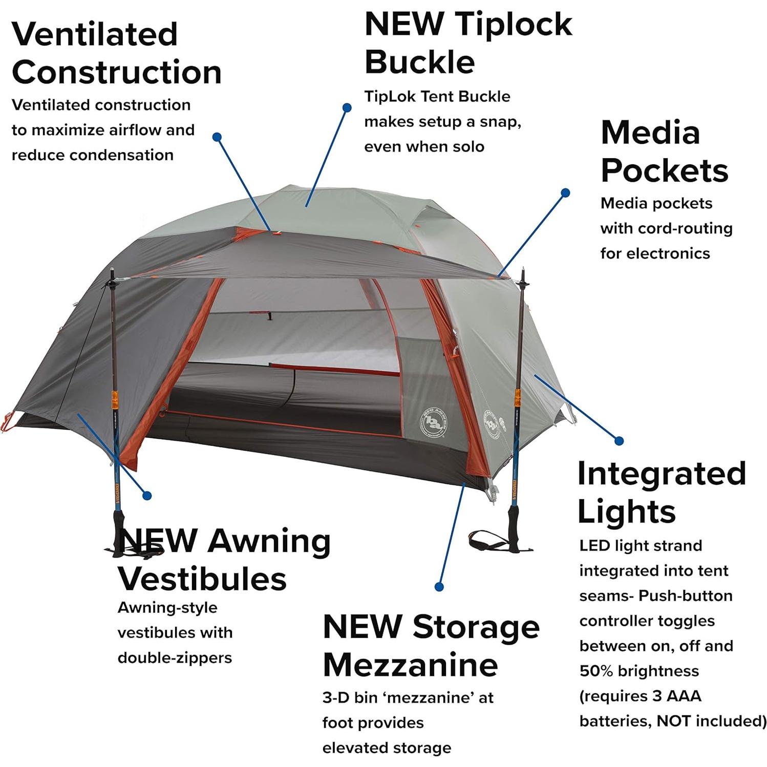Tienda de Camping Big Agnes Copper Spur HV UL 4 Personas Naranja