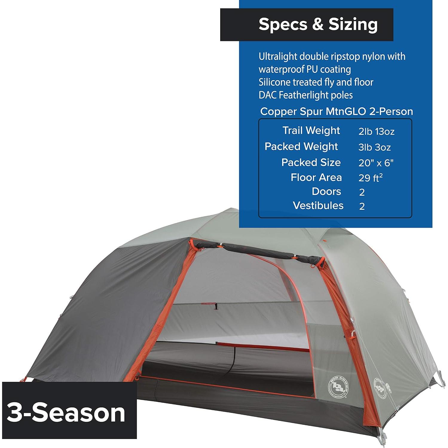 Tienda de Camping Big Agnes Copper Spur HV UL 4 Personas Naranja