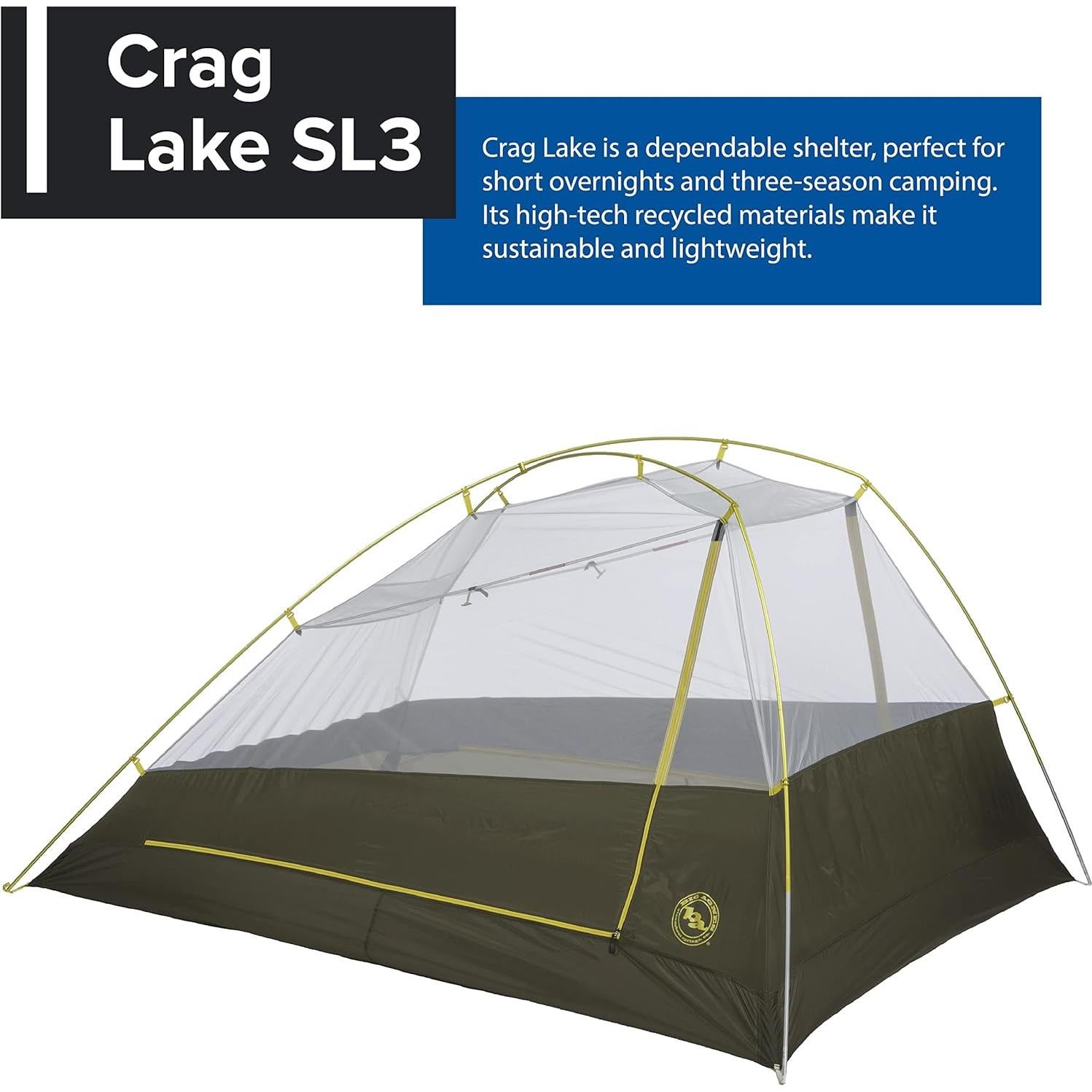 Tienda de Camping Big Agnes Crag Lake 3 Personas Superligera