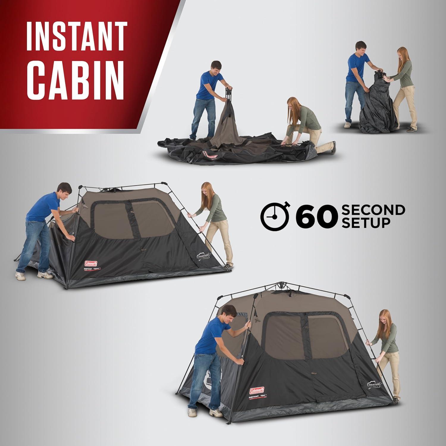 Carpa Instantánea Coleman para 4 Personas, 2.44x2.13m, Montaje Rápido