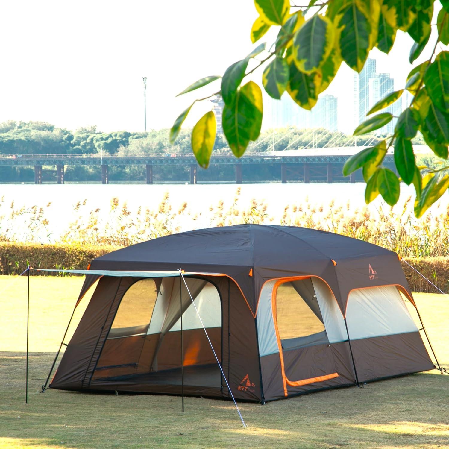 Carpa KTT Extra Grande 14 Personas Impermeable 2 Habitaciones