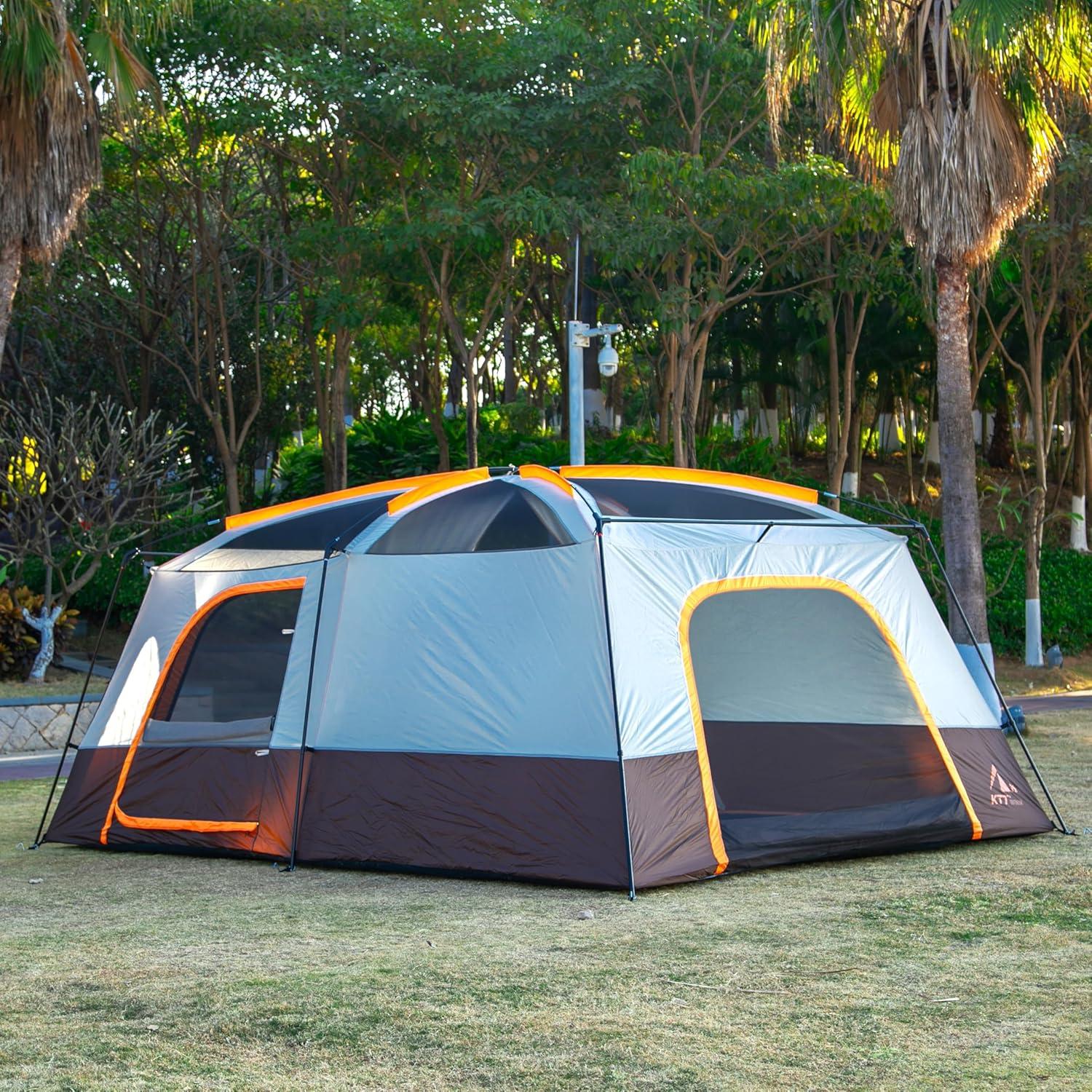 Carpa KTT Extra Grande 14 Personas Impermeable 2 Habitaciones