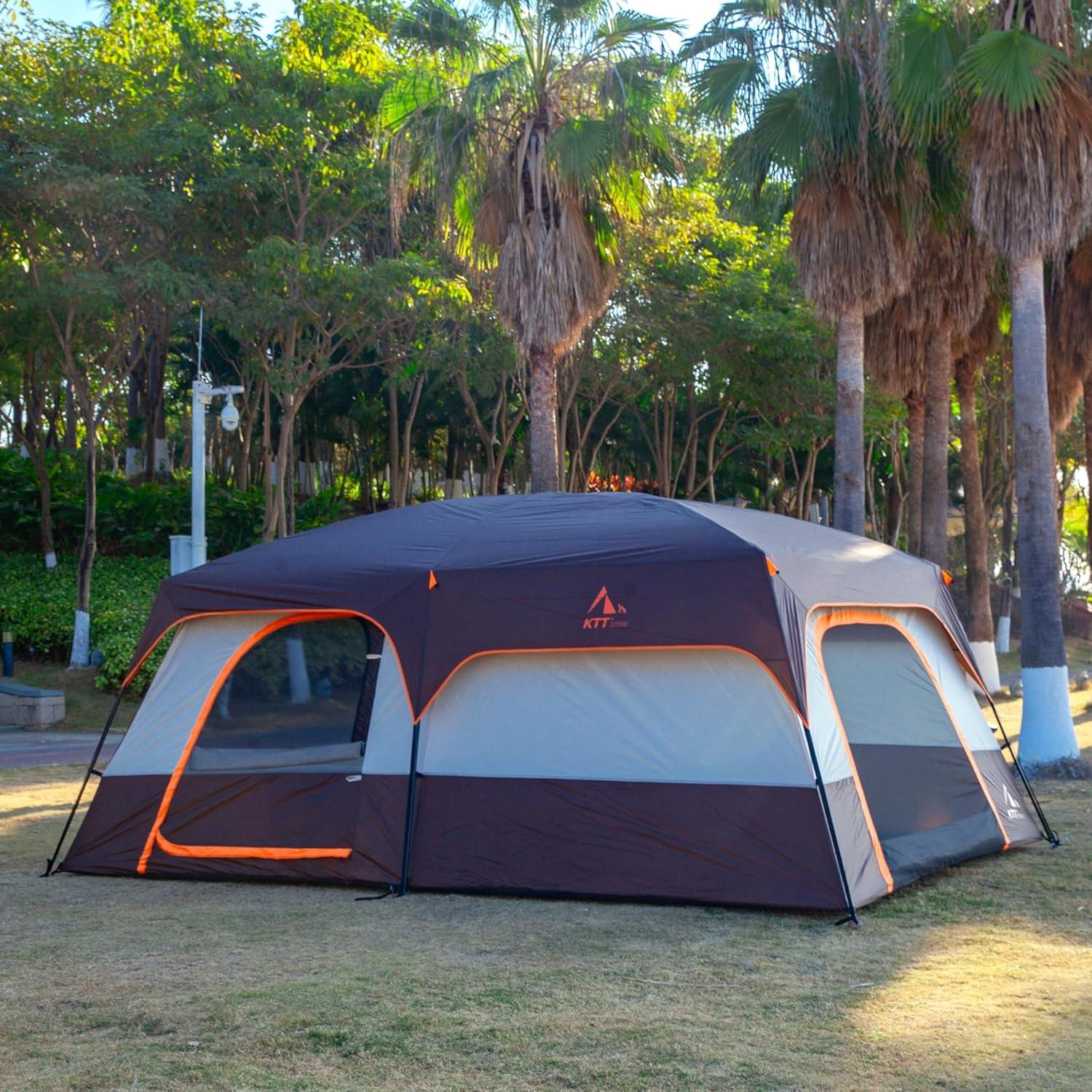 Carpa KTT Extra Grande 14 Personas Impermeable 2 Habitaciones