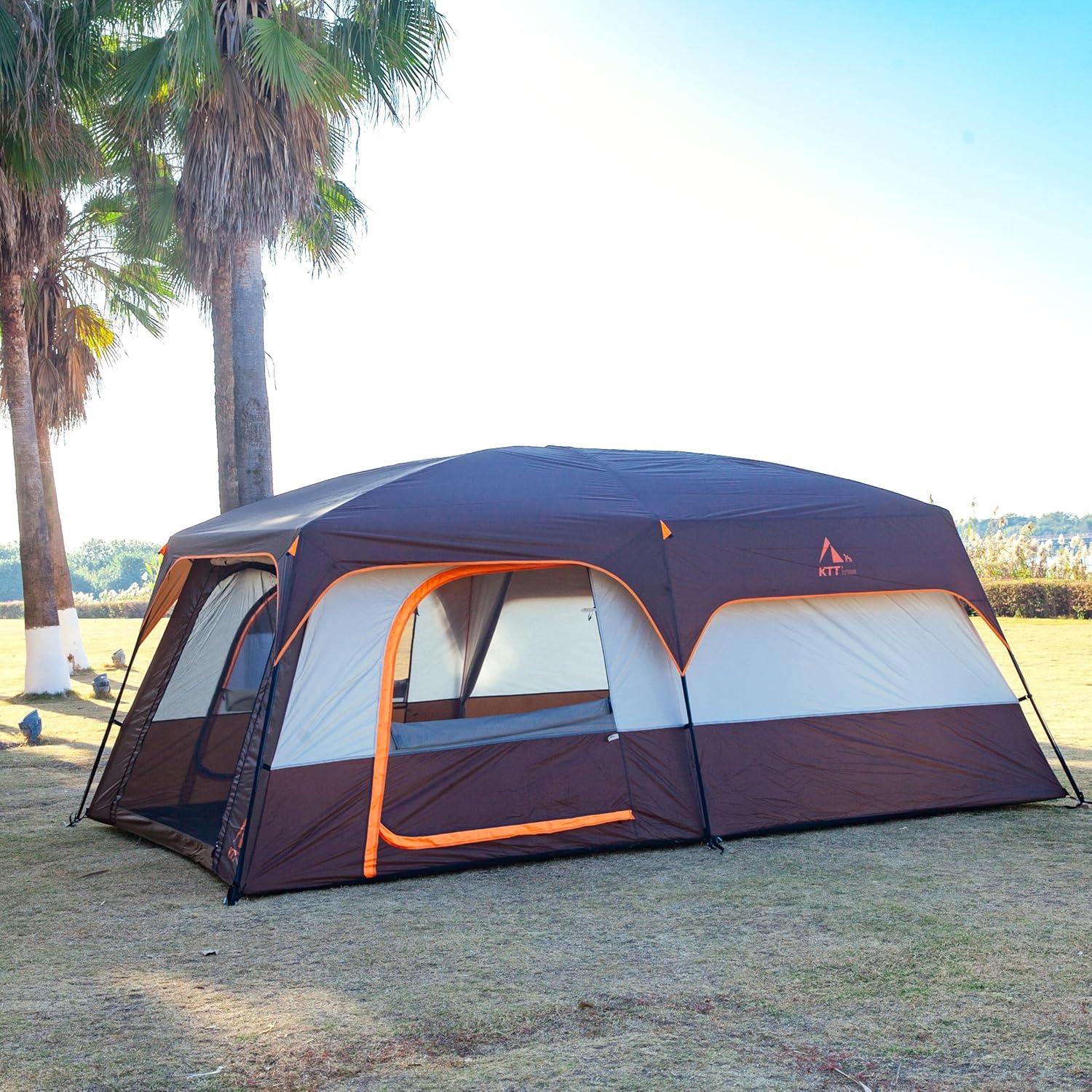 Carpa KTT Extra Grande 14 Personas Impermeable 2 Habitaciones