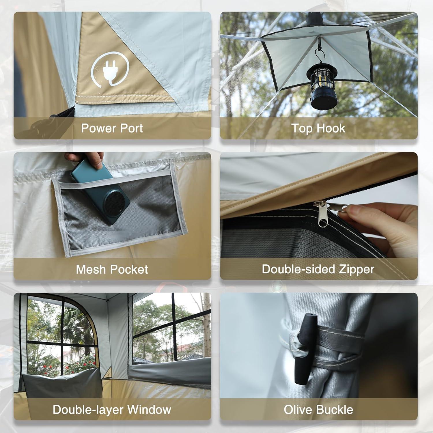 Carpa Interior REDCAMP 4-6 Personas 2.99x2.99m Resistente Agua