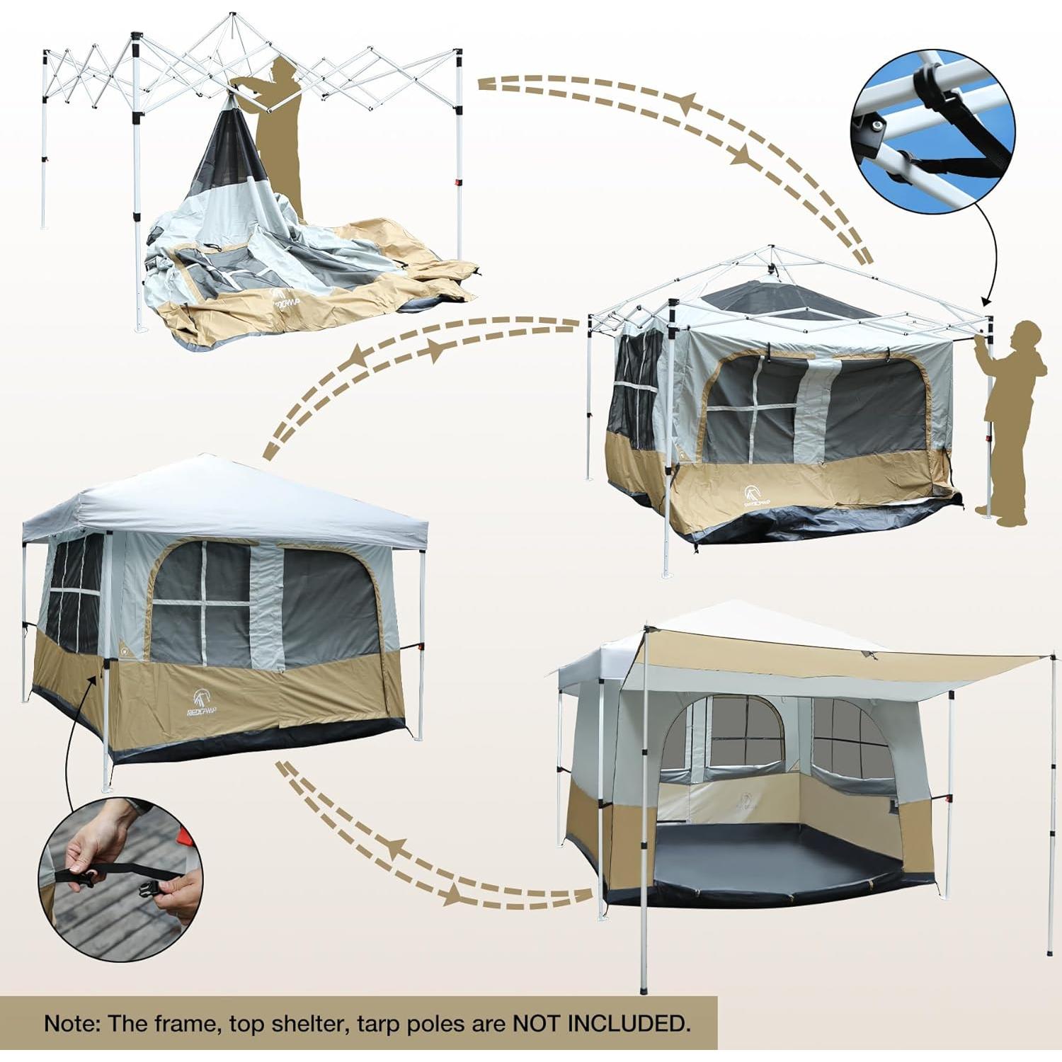 Carpa Interior REDCAMP 4-6 Personas 2.99x2.99m Resistente Agua