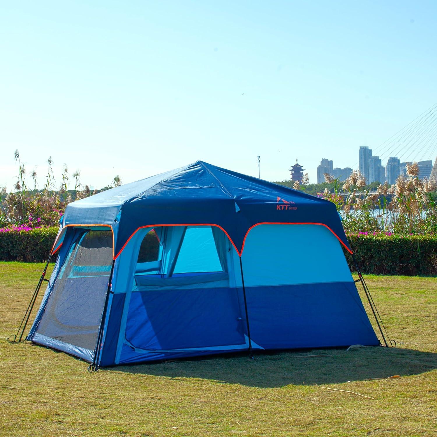 Carpa KTT Extra Grande para 6 Personas, 2 Habitaciones, Impermeable