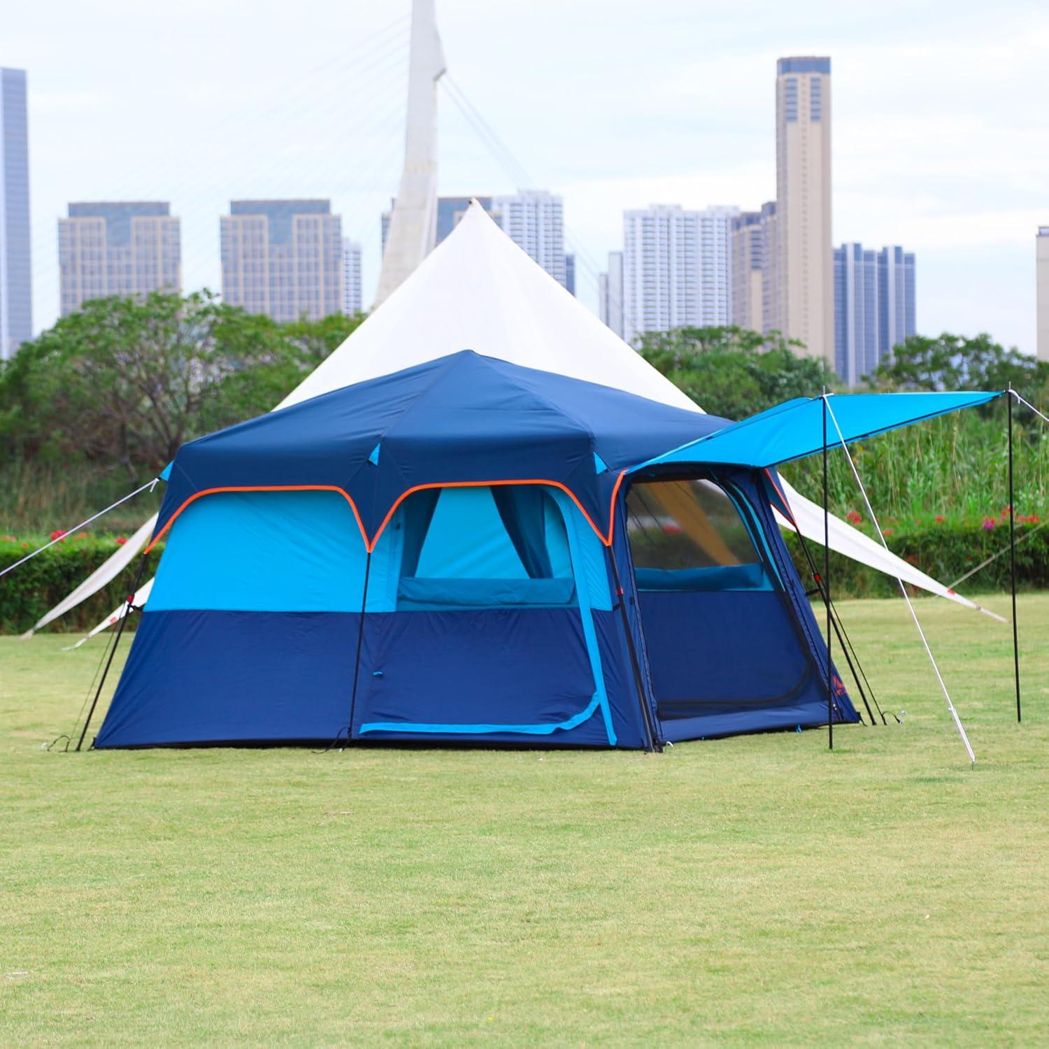 Carpa KTT Extra Grande para 6 Personas, 2 Habitaciones, Impermeable