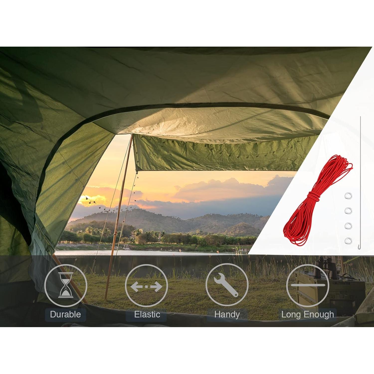 Cordón Elástico Bungee BRILLIANCE4U 60 pies (18.3 m) Reforzado