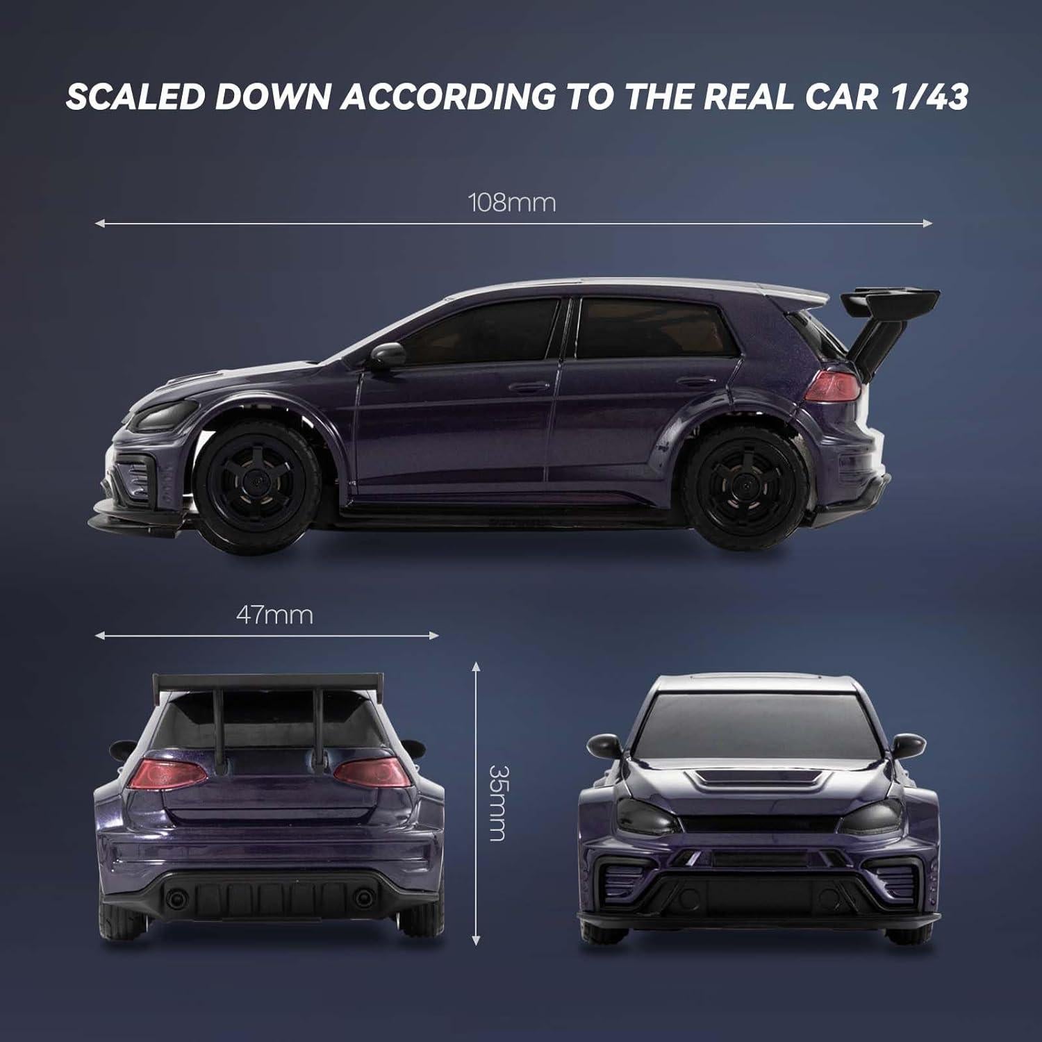 Coche RC Drift Fairrc CA51 1/43 4WD Púrpura Alta Velocidad