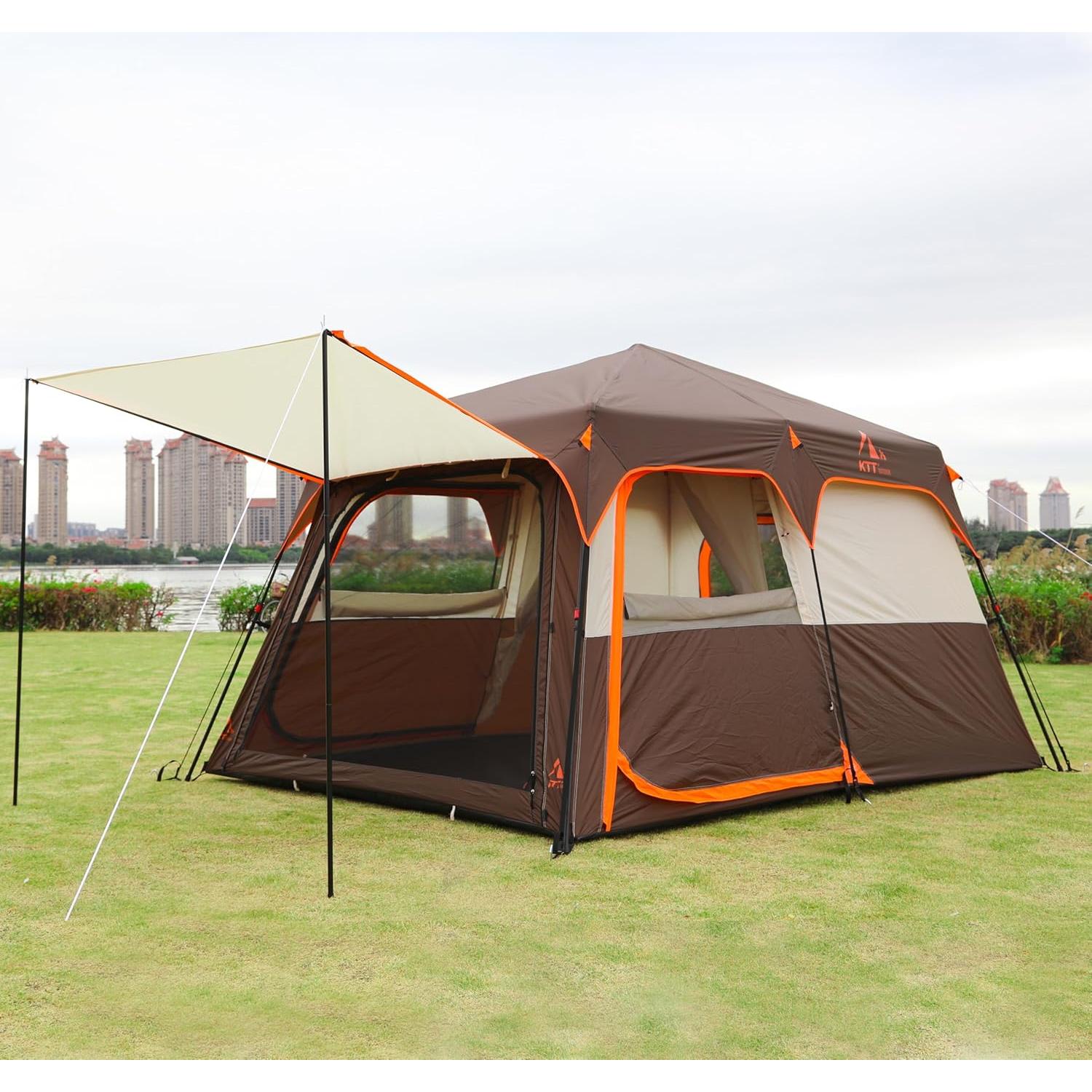 Carpa Instantánea KTT 6-8 Personas Impermeable 2 Habitaciones