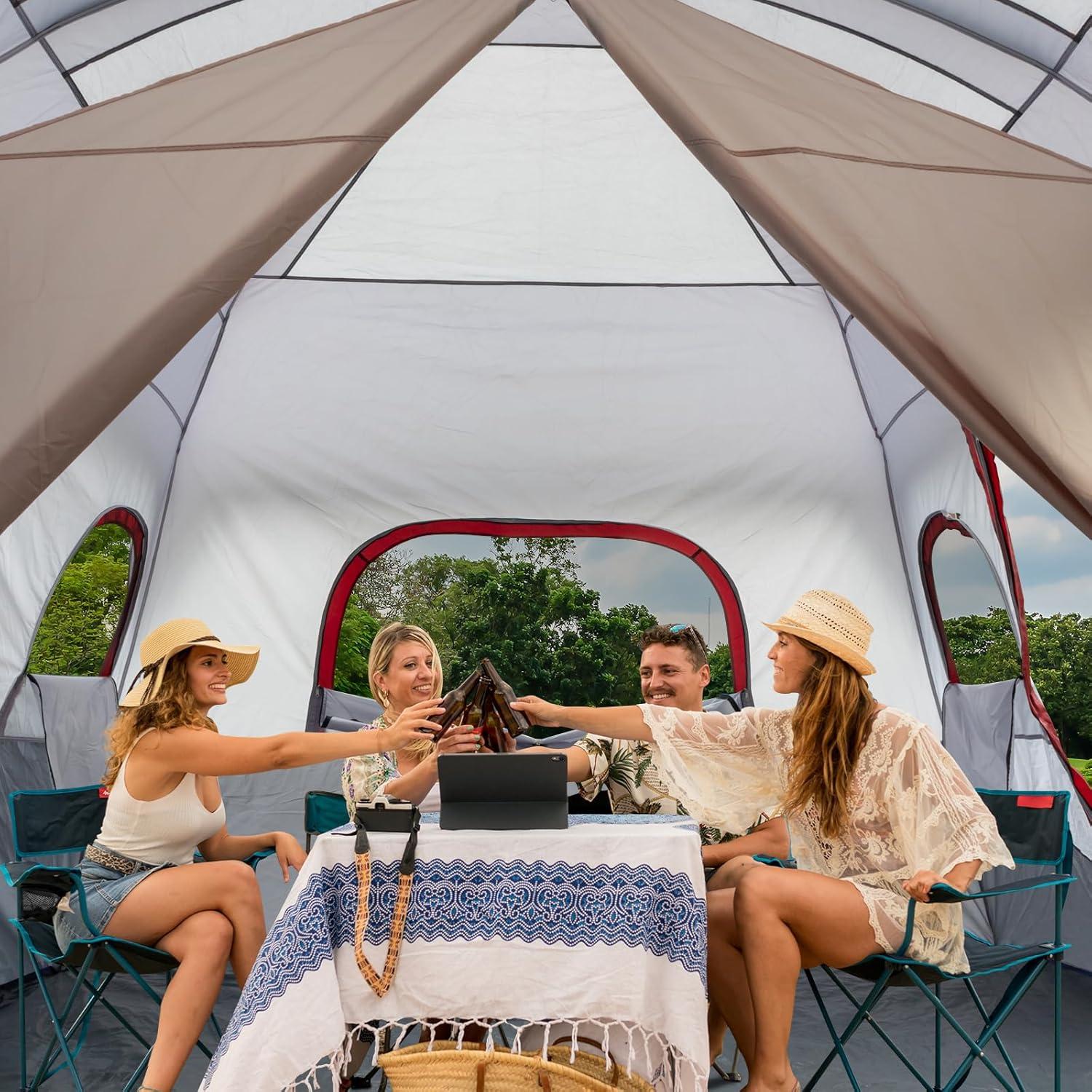Carpa de Camping Outvita para 10 Personas, 2 Habitaciones, Impermeable