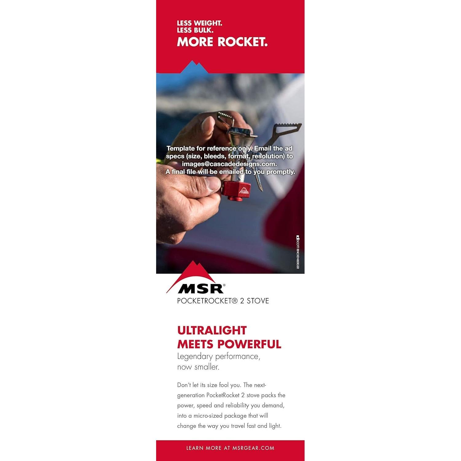 Estufa Ultraligera MSR PocketRocket 2 para Camping 0.074 kg