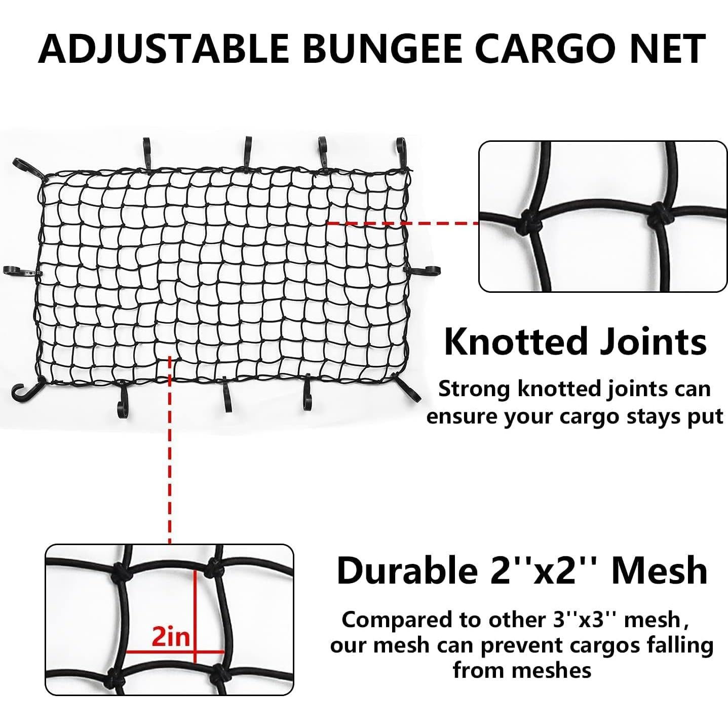 Red de Carga Funmit 56x96 cm con 12 Ganchos Ajustables