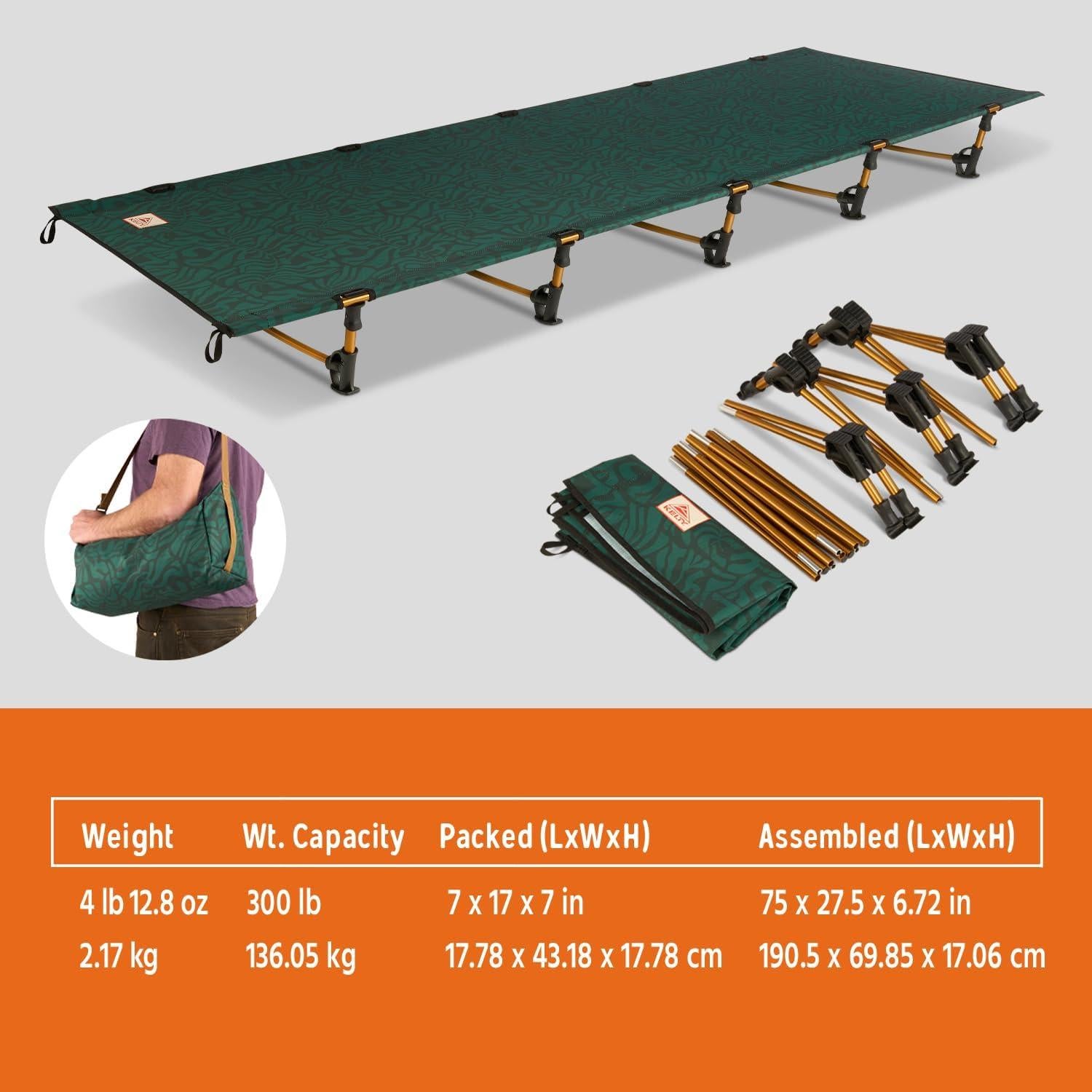 Cama de Camping Kelty Lowdown Estructura de Aluminio 190.5x71.1cm