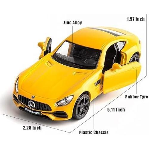 Coche de aleación Mercedes-Benz AMG GTS 1:36 Amarillo