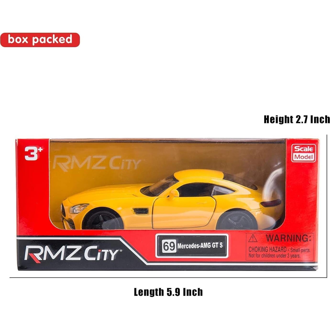 Coche de aleación Mercedes-Benz AMG GTS 1:36 Amarillo