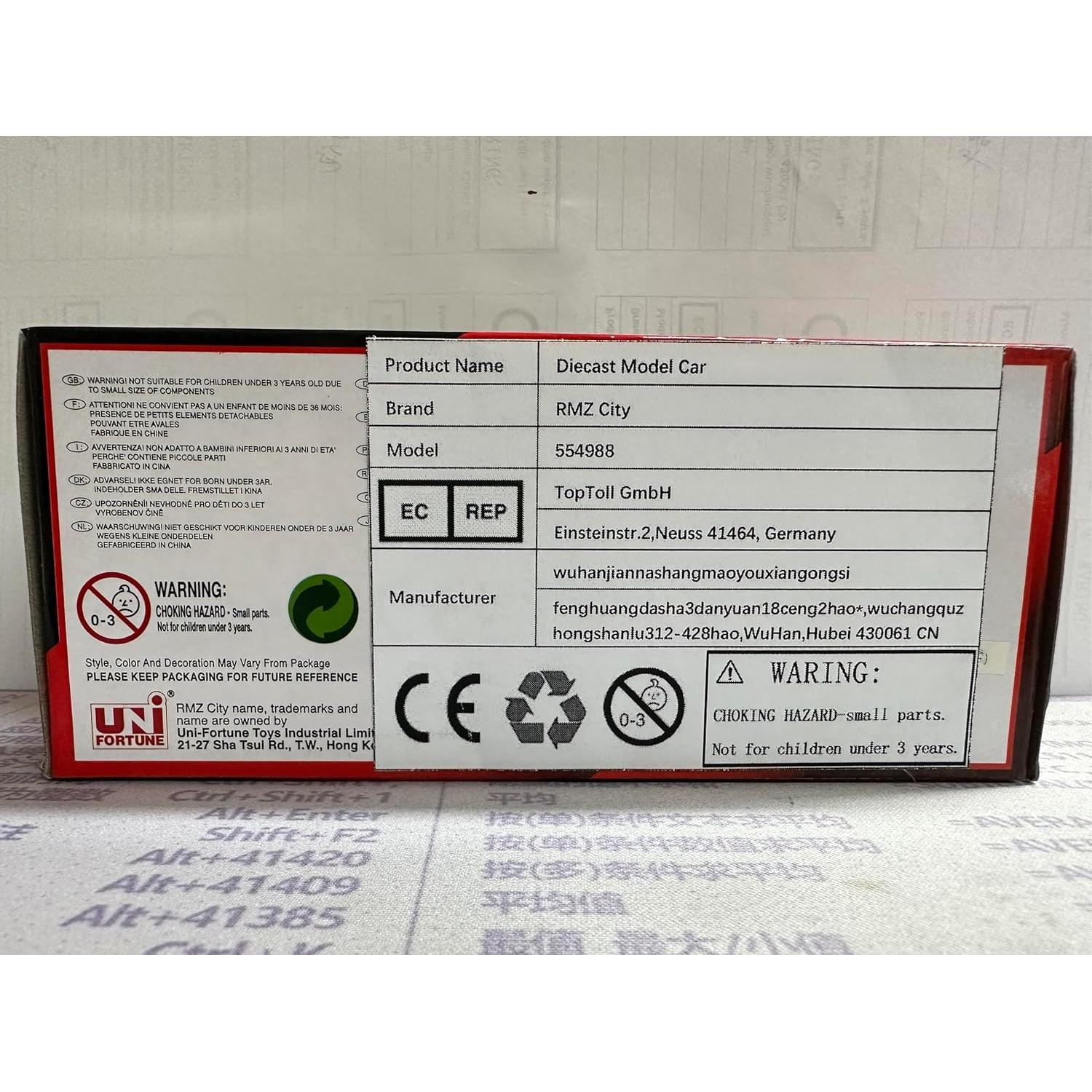 Coche de aleación Mercedes-Benz AMG GTS 1:36 Amarillo