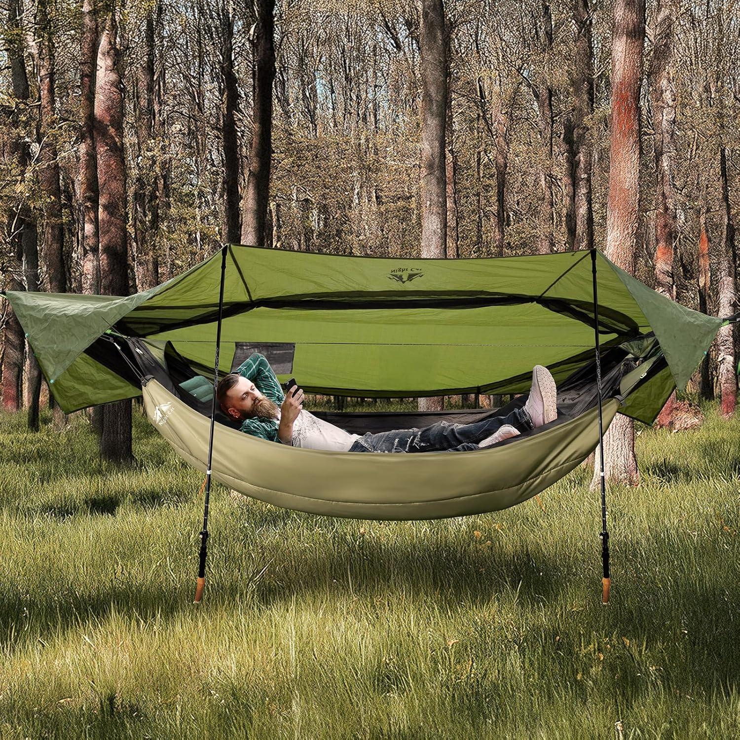 Hamaca de Camping Night Cat DC-06 4 en 1 Impermeable Verde