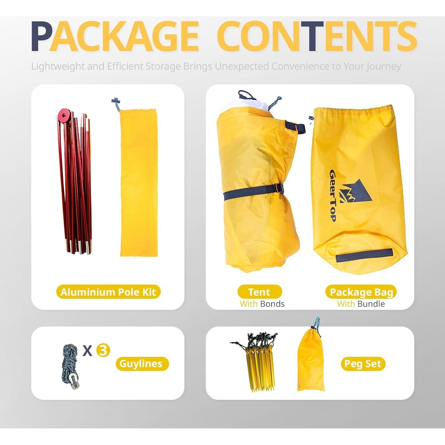 Tienda de Camping GEERTOP LIBRA para 2 Personas Impermeable