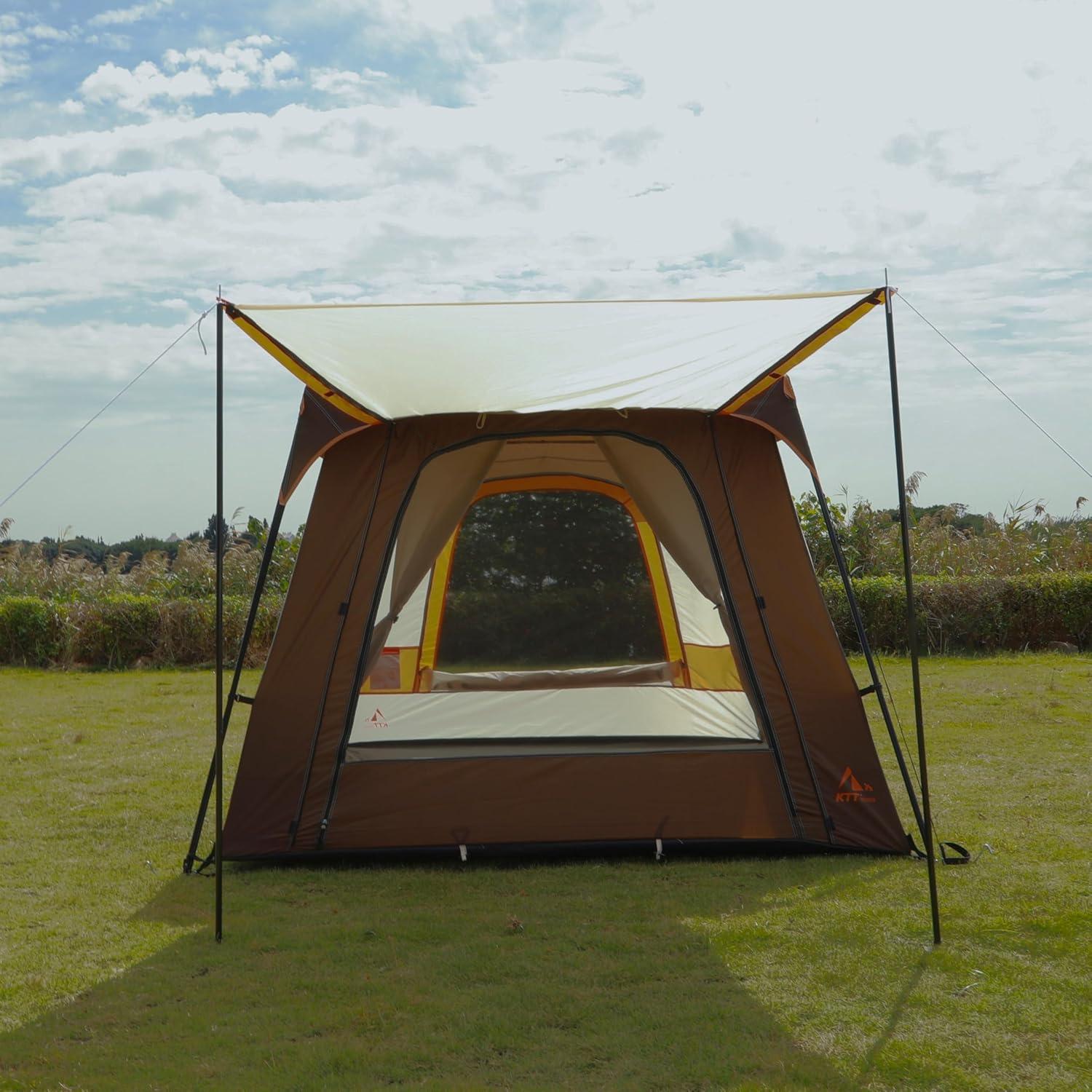 Carpa KTT Grande para 6 Personas, Impermeable, 2 Habitaciones