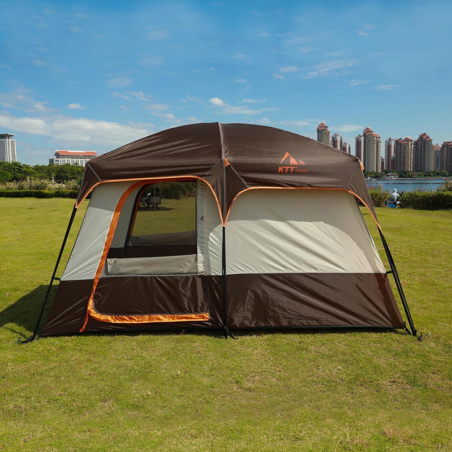 Carpa KTT Grande para 6 Personas, Impermeable, 2 Habitaciones