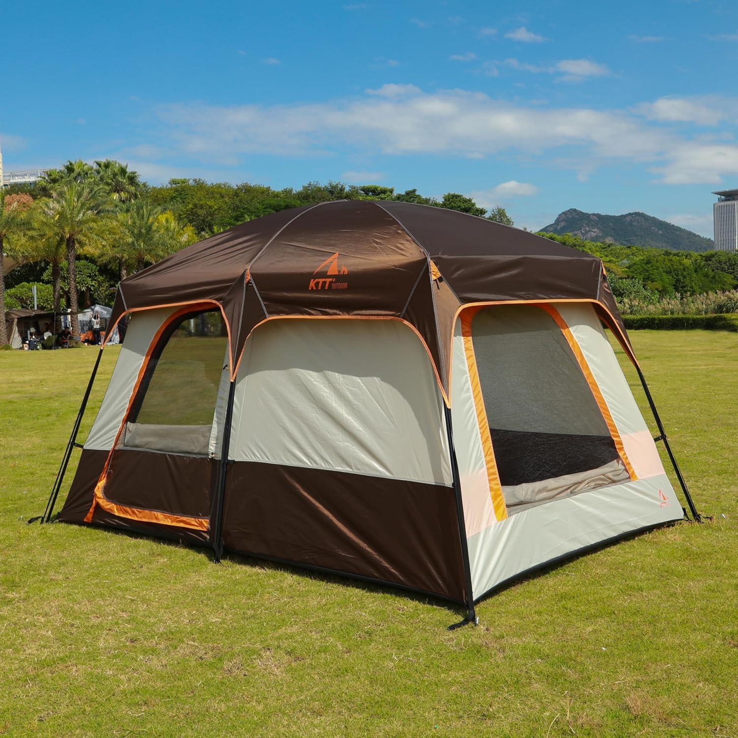 Carpa KTT Grande para 6 Personas, Impermeable, 2 Habitaciones