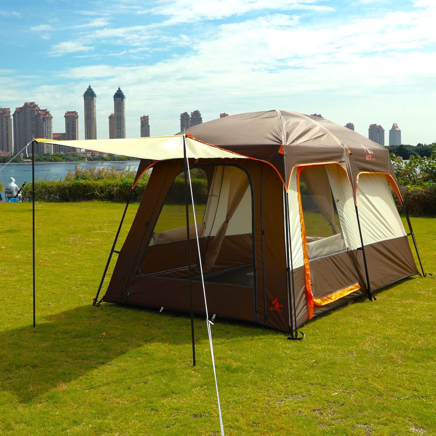 Carpa KTT Grande para 6 Personas, Impermeable, 2 Habitaciones