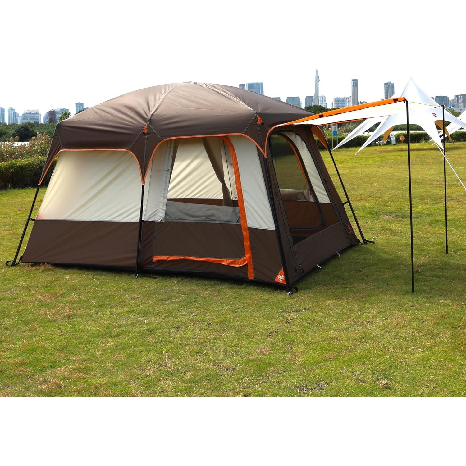 Carpa KTT Grande para 6 Personas, Impermeable, 2 Habitaciones