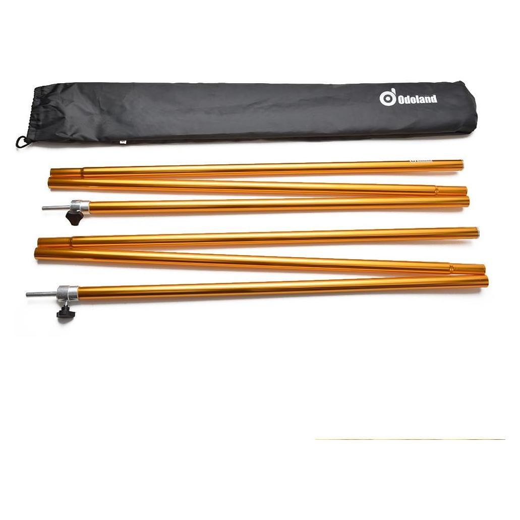 Odoland Adjustable Telescoping Aluminum Tarp and Tent Poles Set of 2 - Collapsible Lightweight for Camping, Backpacking, Hammocks, Sun Shade Shelters, and Awnings