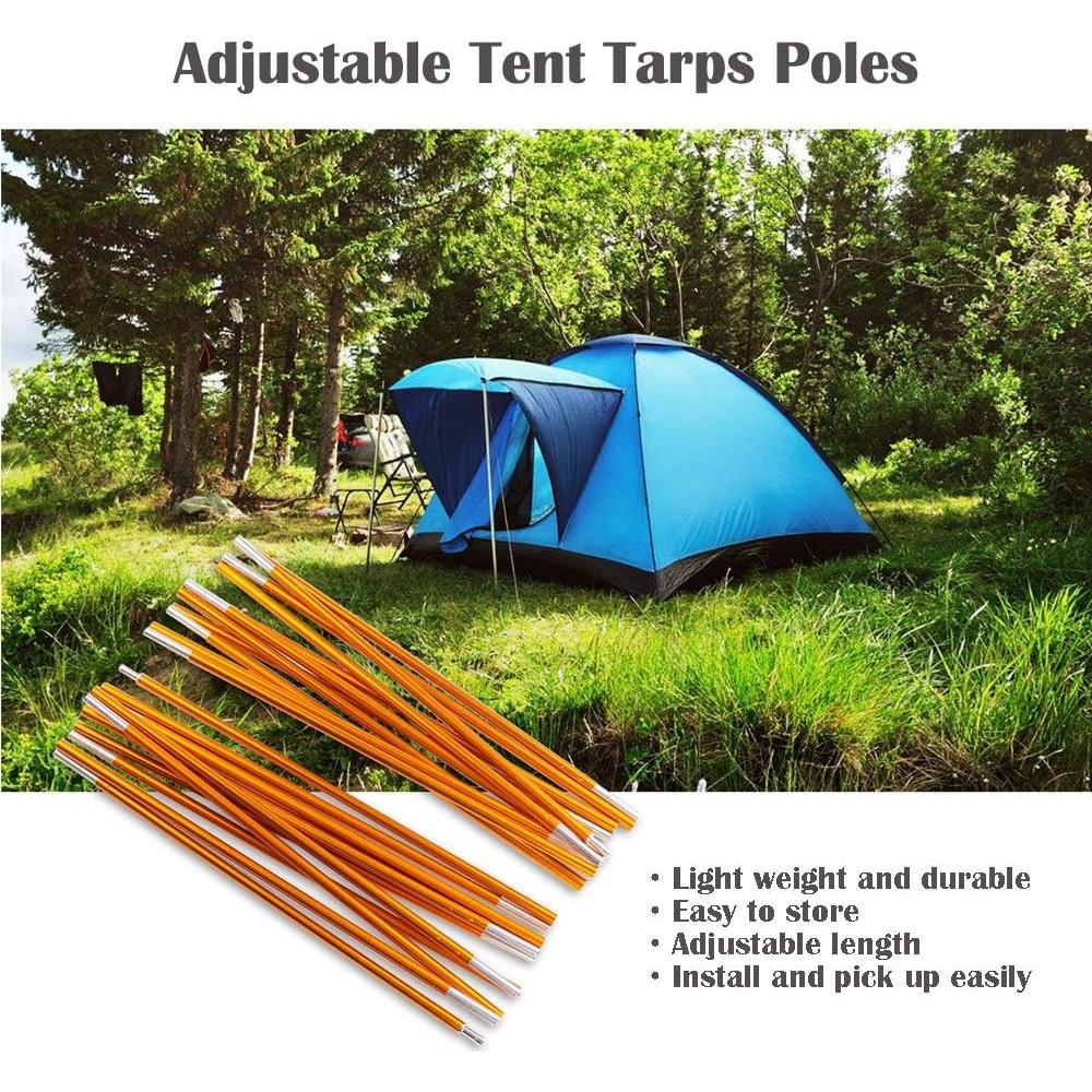 Odoland Adjustable Telescoping Aluminum Tarp and Tent Poles Set of 2 - Collapsible Lightweight for Camping, Backpacking, Hammocks, Sun Shade Shelters, and Awnings