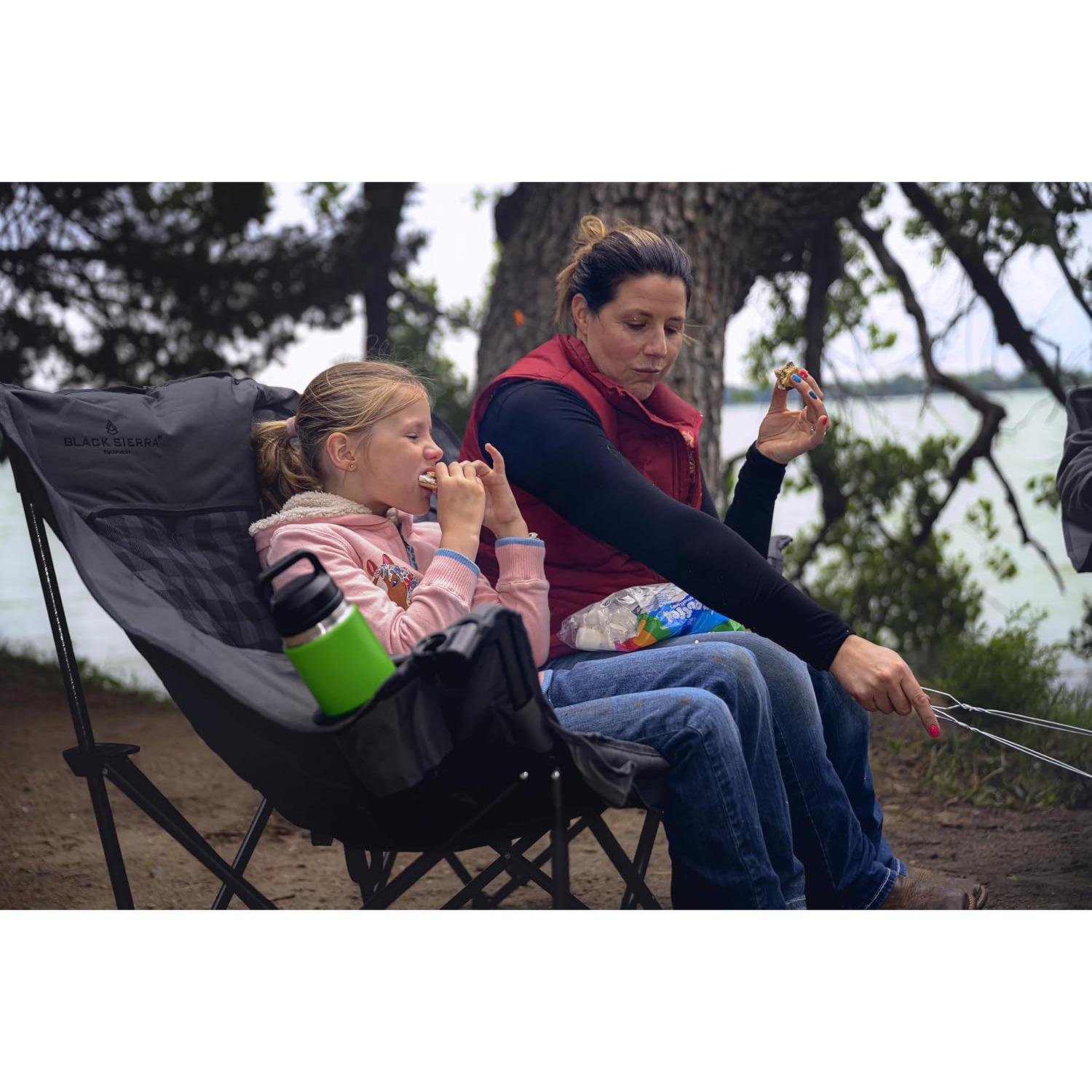 Sofá de Camping Doble Black Sierra, Acolchado, 272 kg, Gris