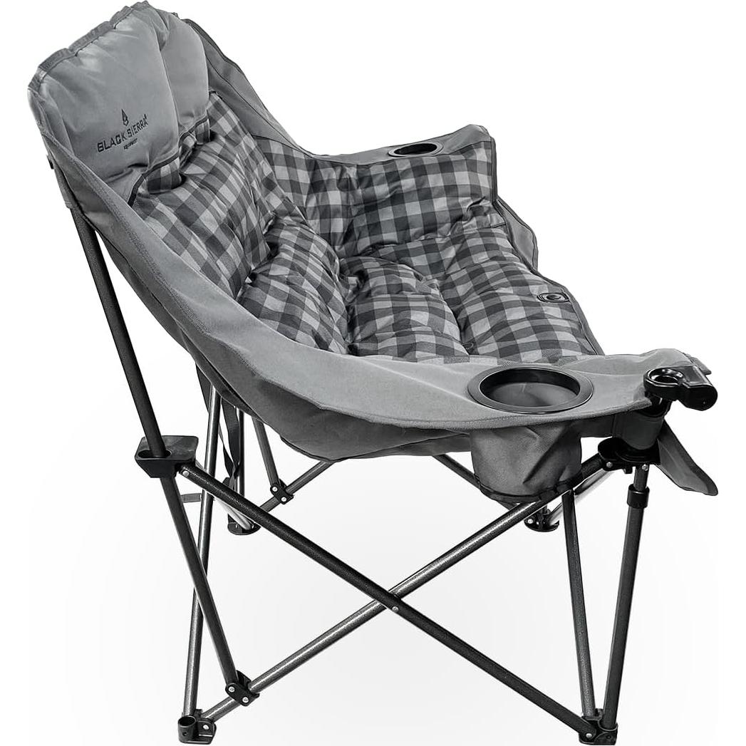 Sofá de Camping Doble Black Sierra, Acolchado, 272 kg, Gris