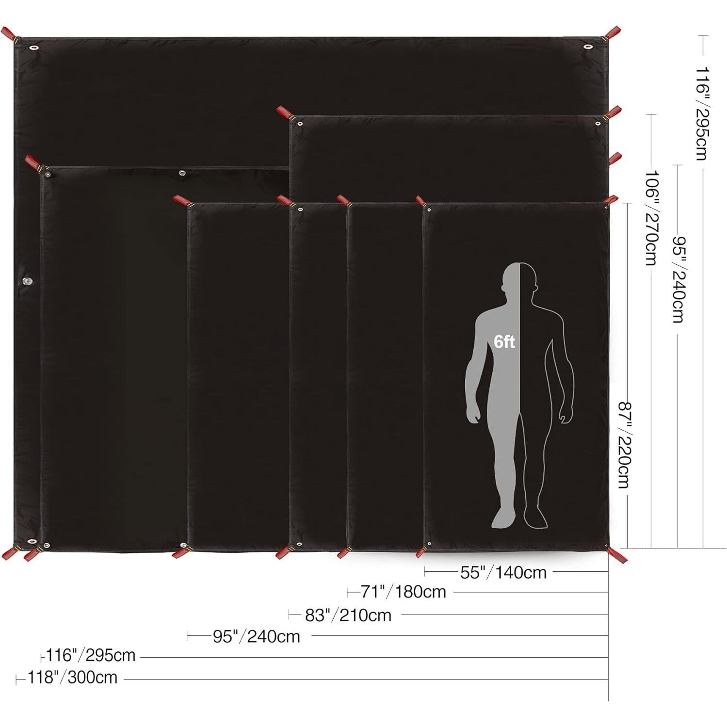 Huella de Tienda Ultraligera REDCAMP 140x220cm Impermeable