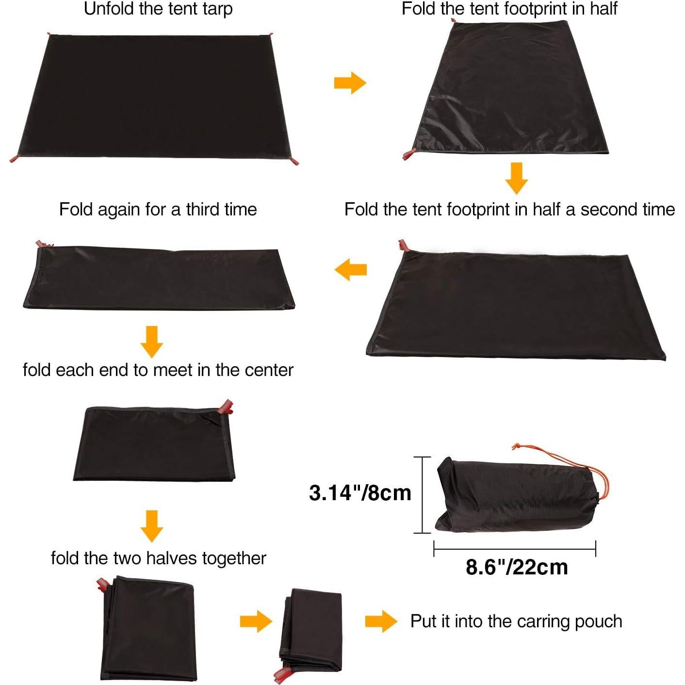 Huella de Tienda Ultraligera REDCAMP 140x220cm Impermeable