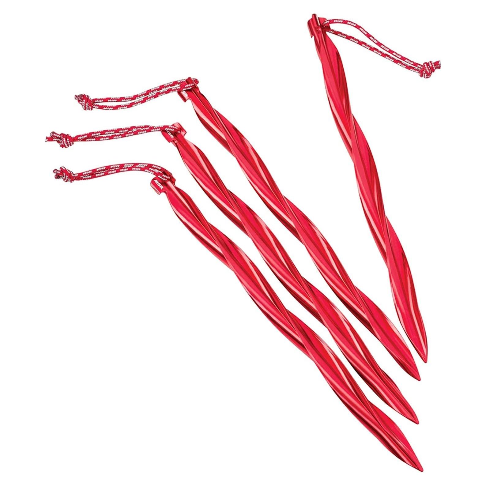 Estacas de Tienda MSR Cyclone 25.4 cm 4 Pack Roja