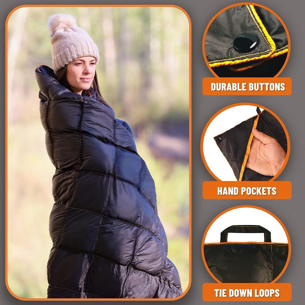 Manta de Camping Puffer Wolf Extra Grande Impermeable 80x54