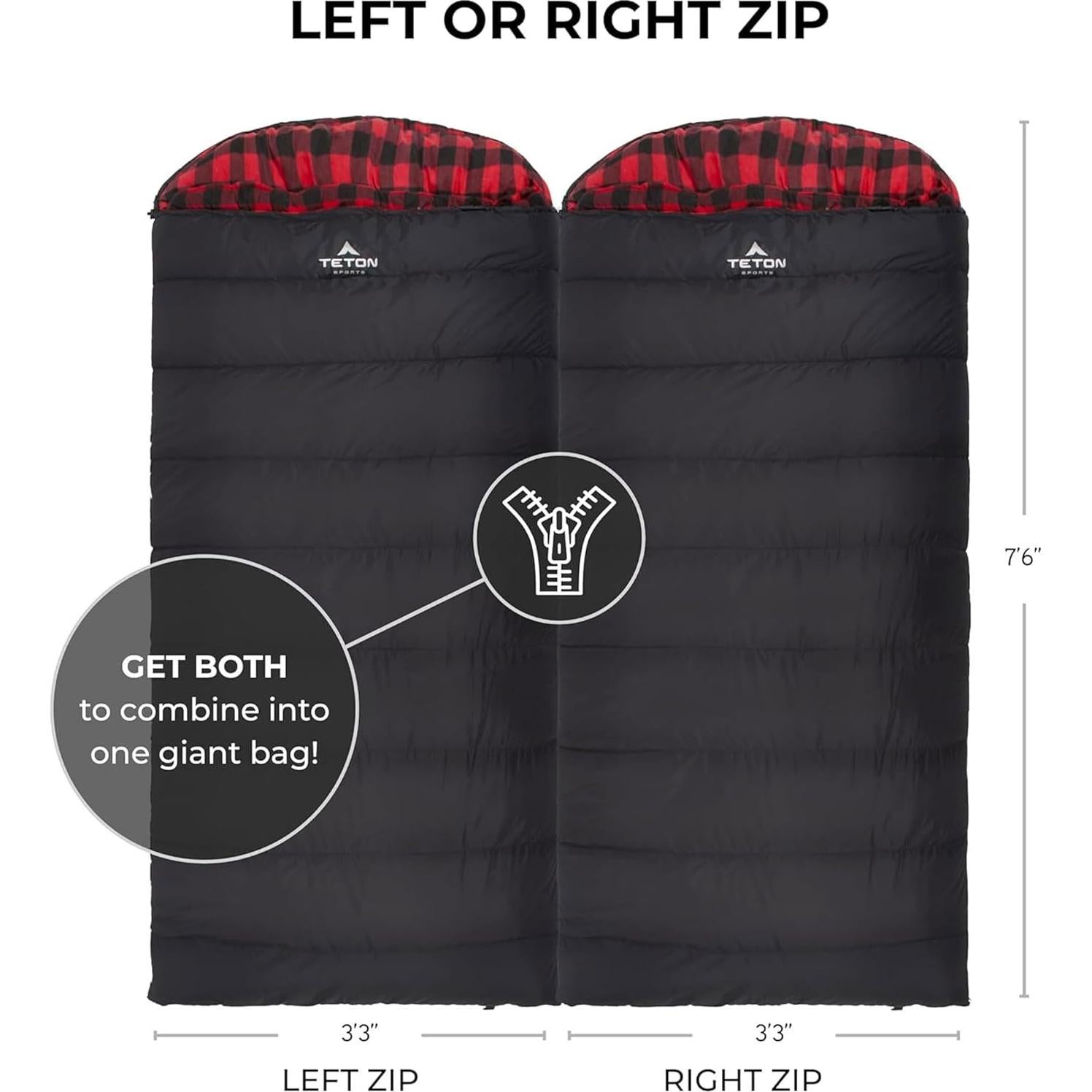 Saco de Dormir TETON Celsius XXL - 0F (-17.78C) para Camping