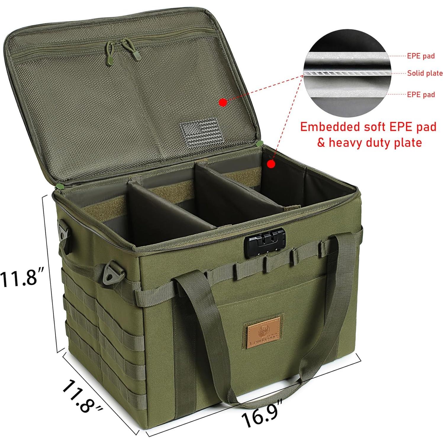 Bolsa de Almacenamiento Táctica Lemubeane 38L Verde Militar