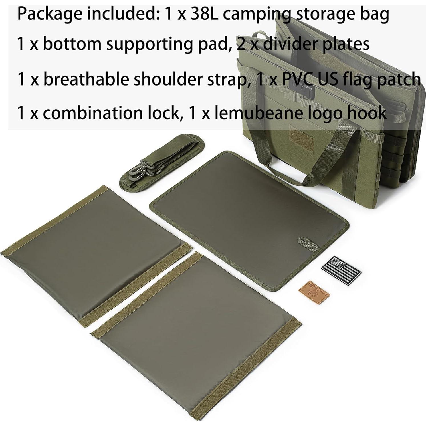 Bolsa de Almacenamiento Táctica Lemubeane 38L Verde Militar