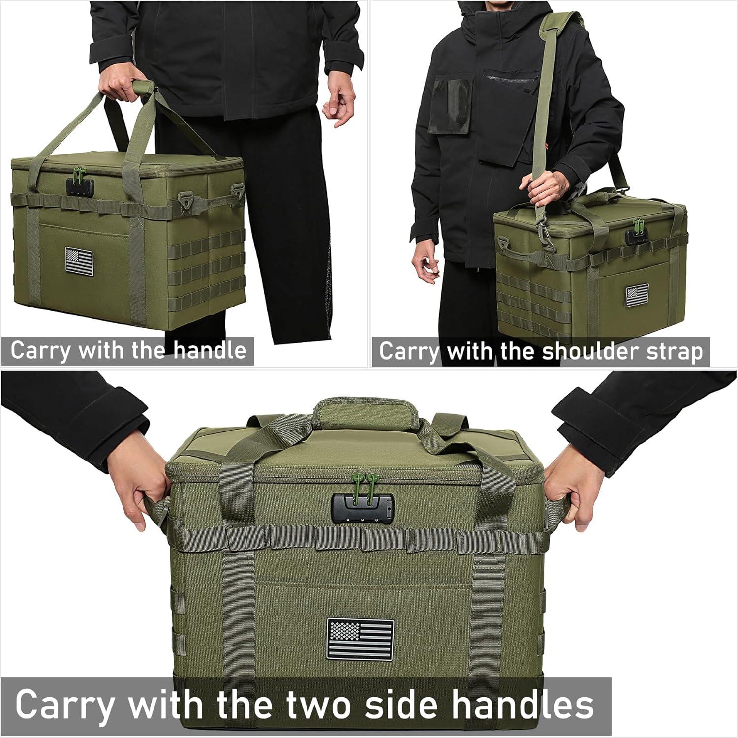 Bolsa de Almacenamiento Táctica Lemubeane 38L Verde Militar