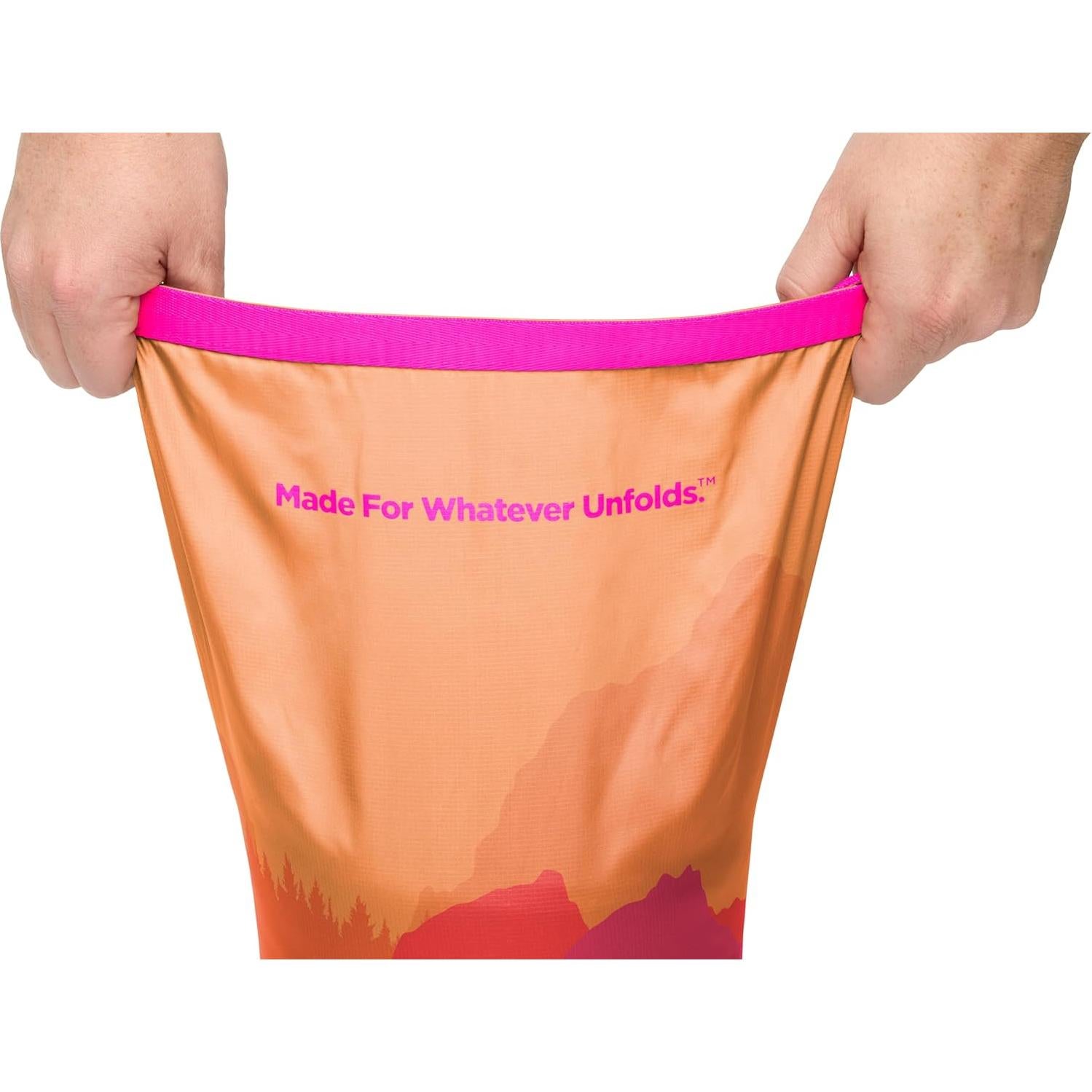 Rumpl Original Puffy Blanket - Warm Puffy Camping Blanket, 100% Recycled Polyester Insulation, Lightweight, Packable, Water-Resistant, Outdoor Puffer Blanket, 52"x75", V2, Rocky Mountain Sunset Fade