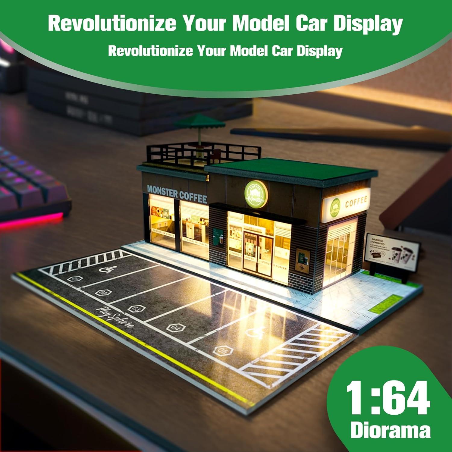 Estuche de exhibición ZAWALUD para autos 1:64 con LED