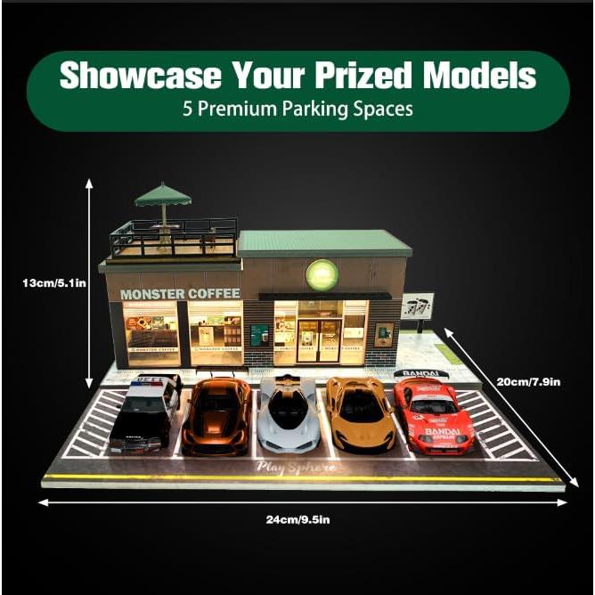 Estuche de exhibición ZAWALUD para autos 1:64 con LED