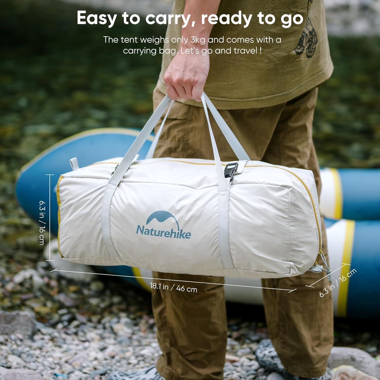 Carpa de Camping Naturehike 2 Personas Doble Capa Impermeable