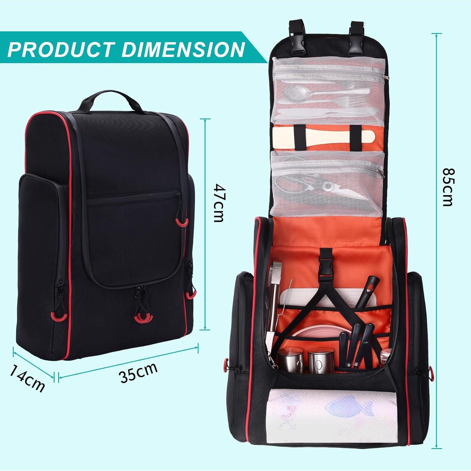 Organizador de Camping GHWMYD Mochila Grande para Utensilios